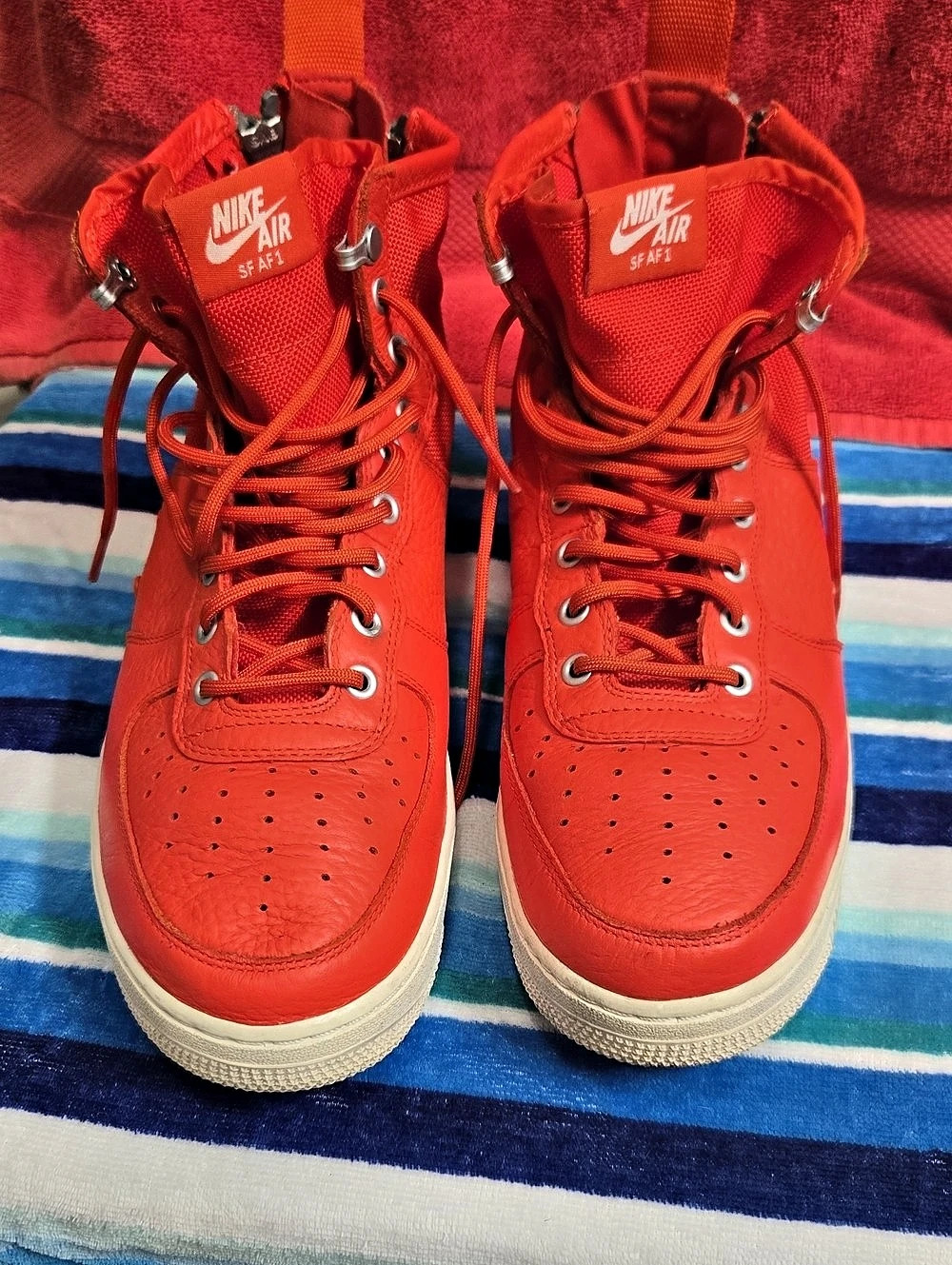 Nike Air Force 1 SF High Top Sneakers Red & White